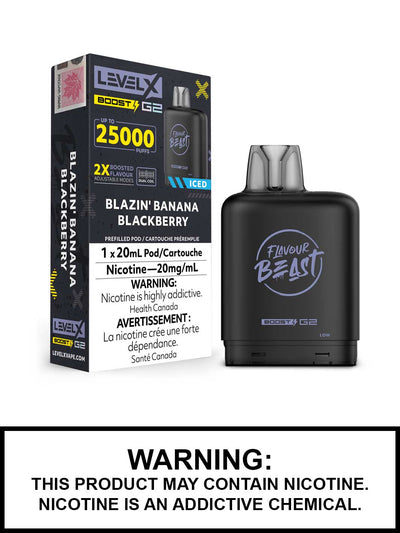 Level X Boost G2 Pod — Blazin Banana Blackberry Iced