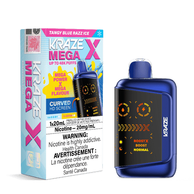 Kraze Mega X 48K — Tangy Blue Razz Ice