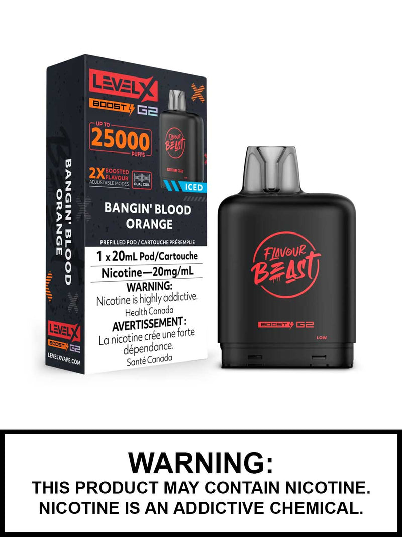 Level X Boost G2 Pod — Bangin Blood Orange Iced