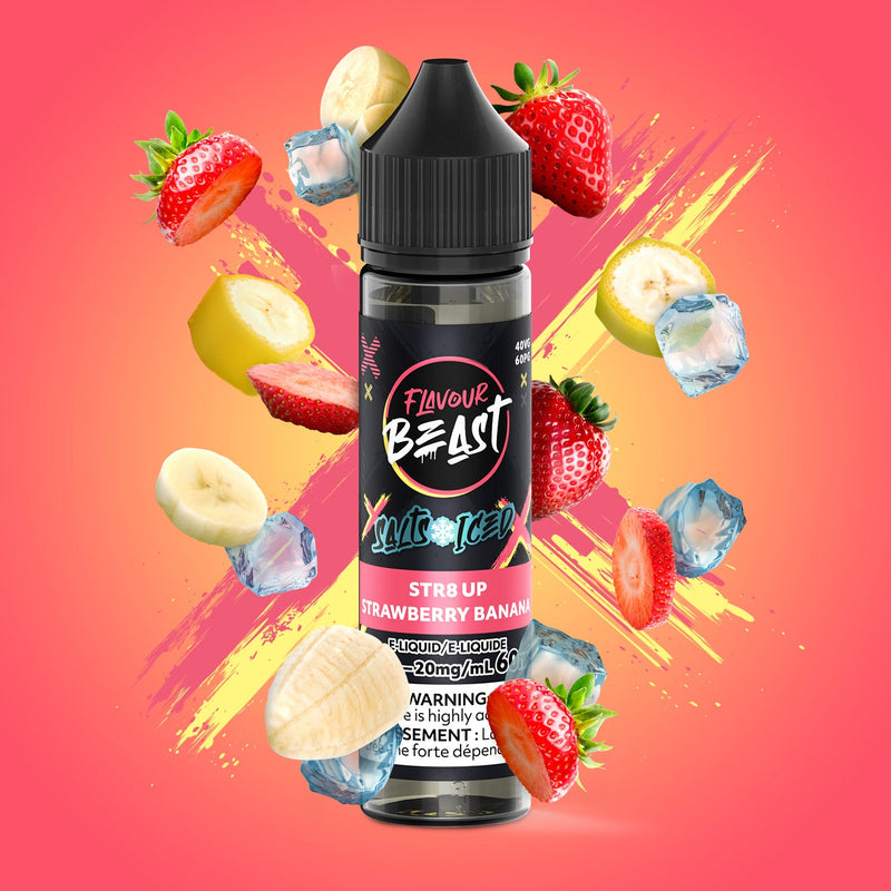 Flavour Beast Salts x Iced 30mL — STR8 Up Strawberry Banana Iced