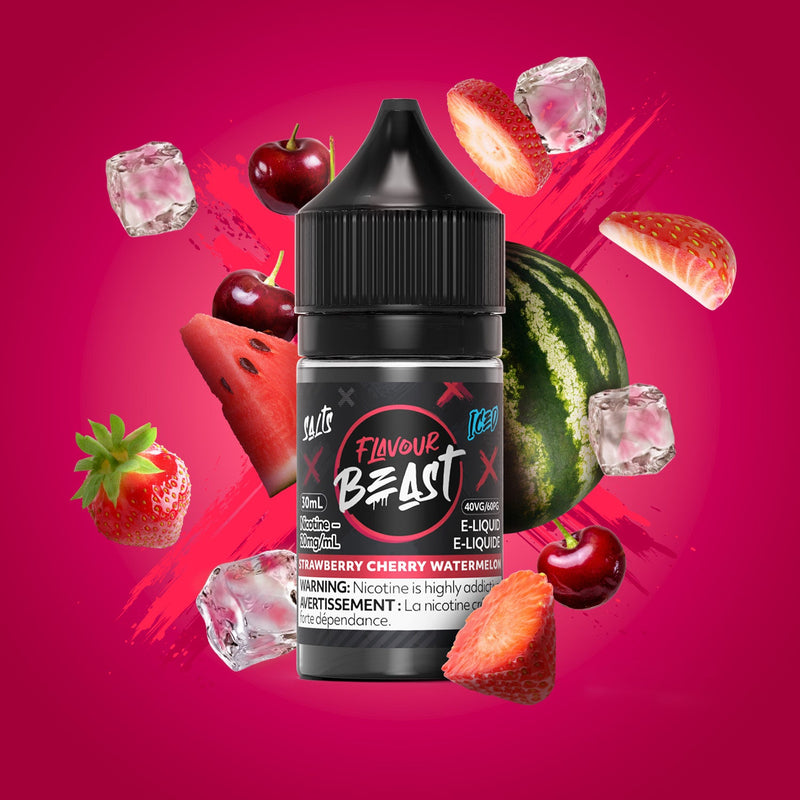 Flavour Beast Salts x Iced 30mL — Strawberry Cherry Watermelon Iced