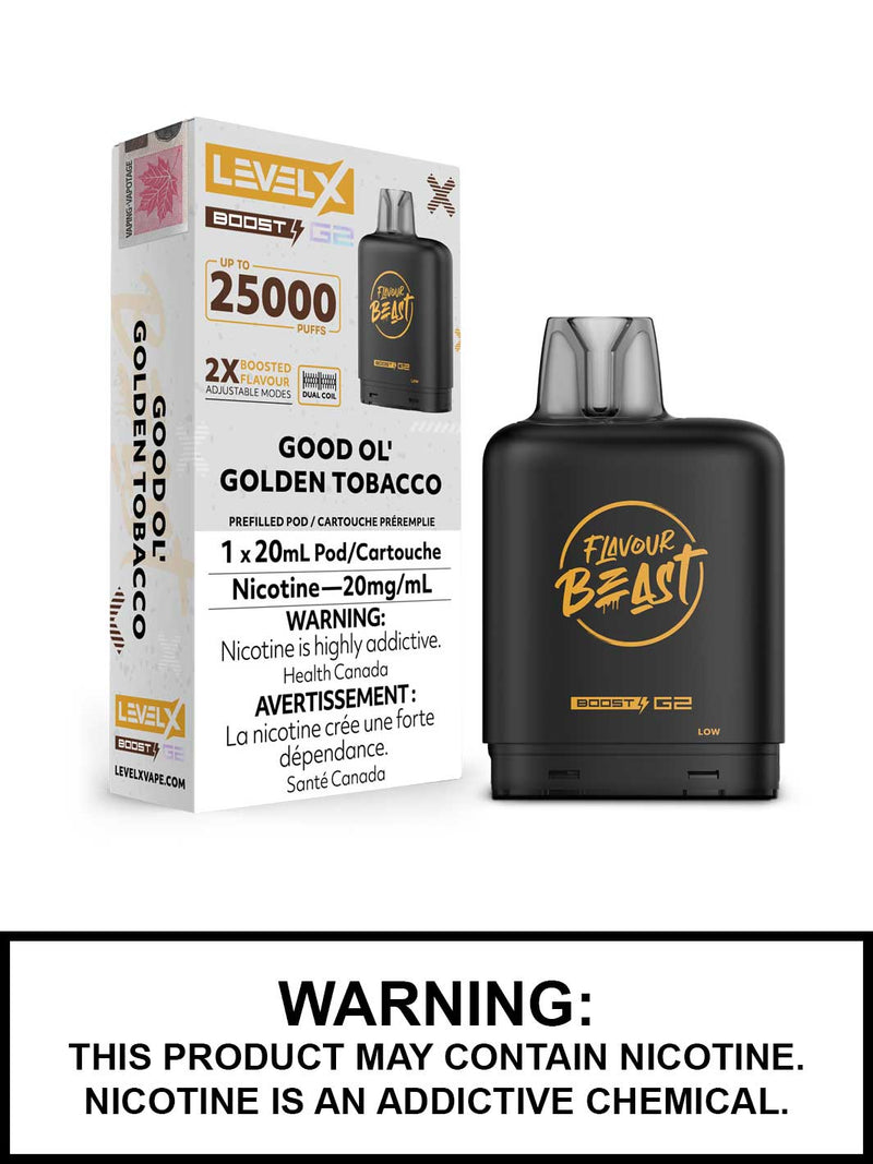 Level X Boost G2 Pod — Good Ol Golden Tobacco