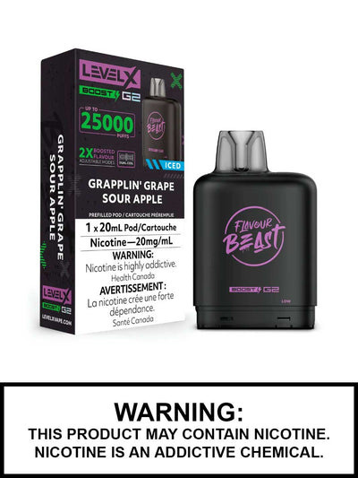 Level X Boost G2 Pod — Grapplin Grape Sour Apple Iced
