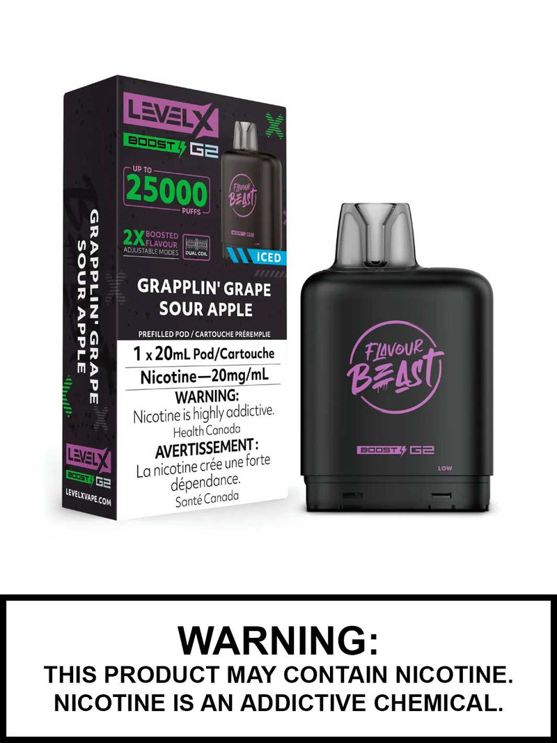 Level X Boost G2 Pod — Grapplin Grape Sour Apple Iced