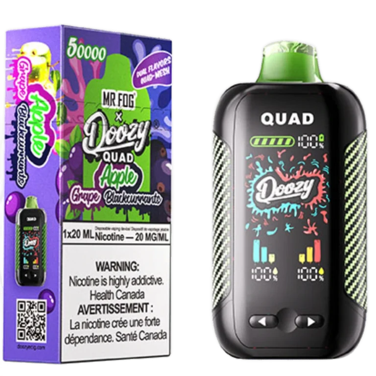 Mr. Fog Doozy Quad — Apple Grape + Apple Blackcurrant