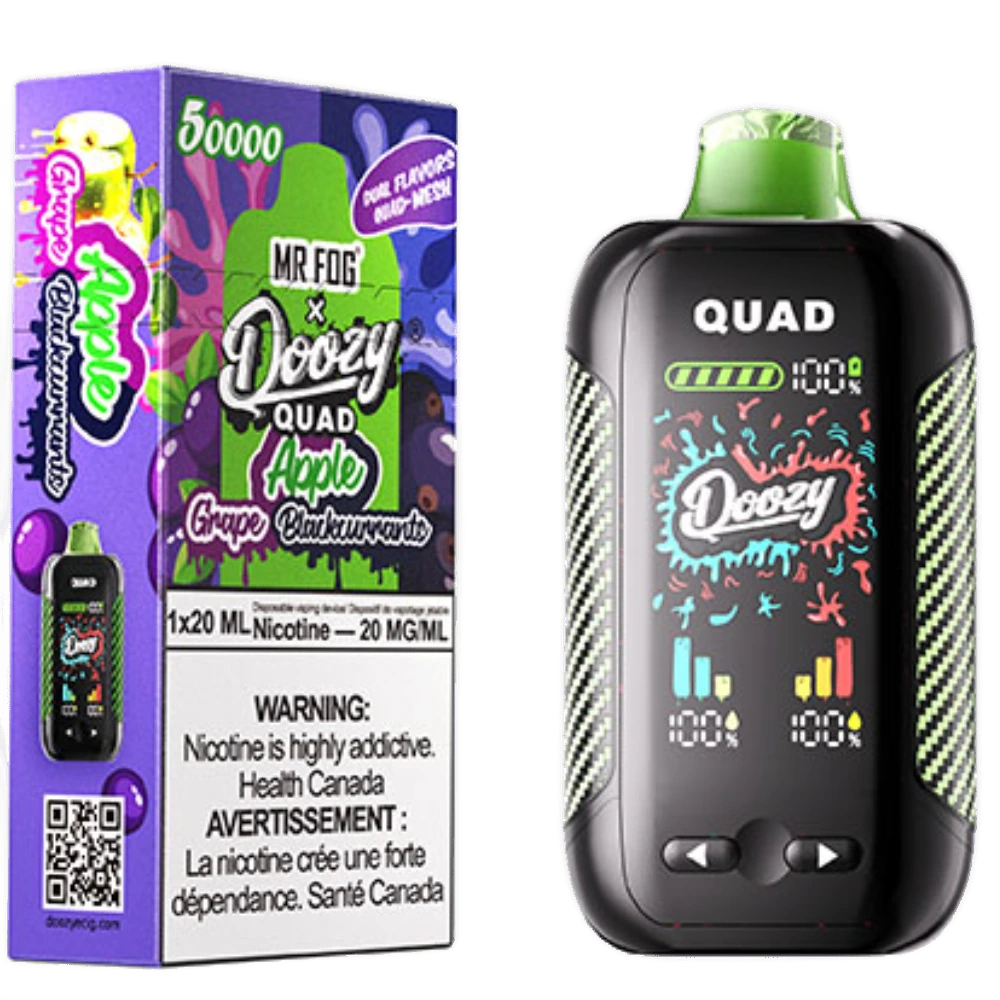 Mr. Fog Doozy Quad — Apple Grape + Apple Blackcurrant
