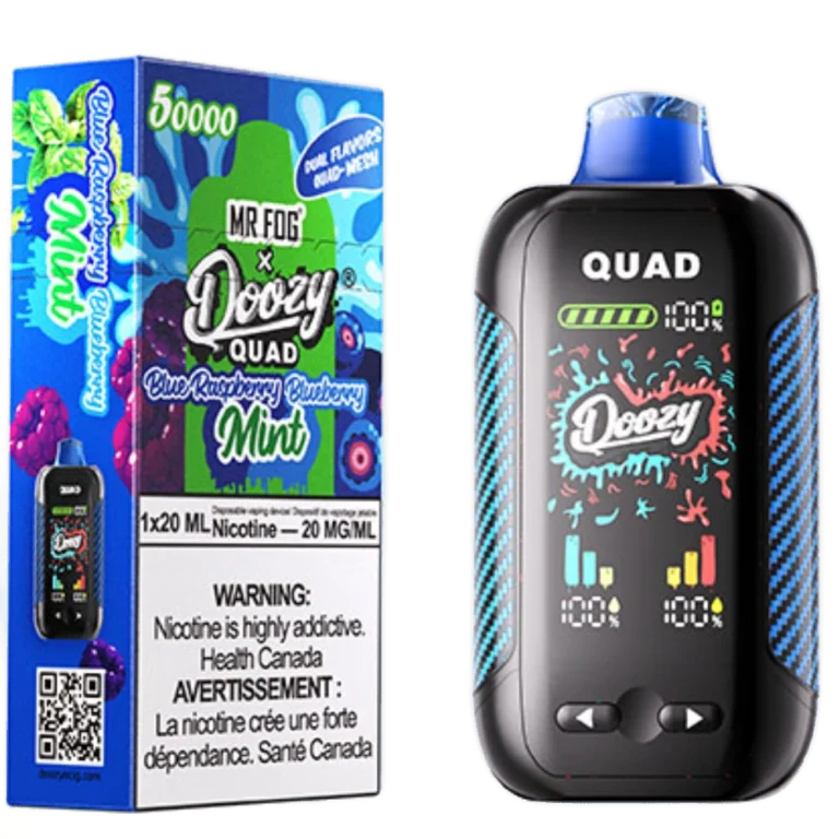 Mr. Fog Doozy Quad — Blue Raspberry Mint + Blueberry Mint