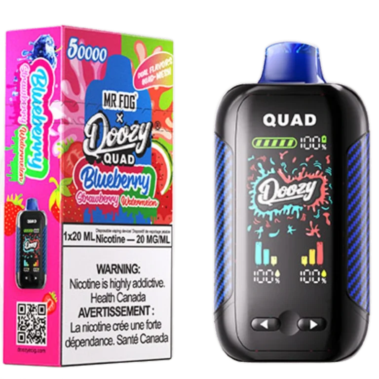 Mr. Fog Doozy Quad — Blueberry Strawberry + Blueberry Watermelon