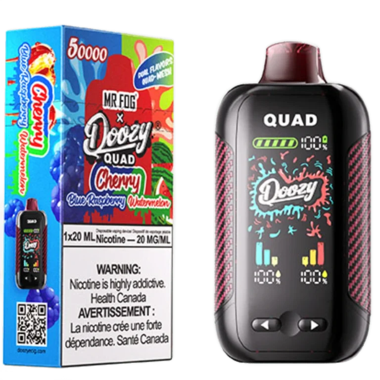 Mr. Fog Doozy Quad — Cherry Blue Raspberry + Cherry Watermelon