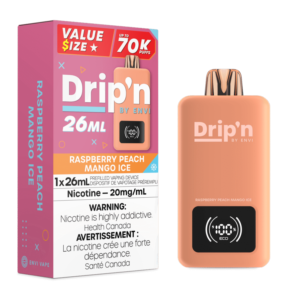 Drip'n 70K 26ml — Raspberry Peach Mango Ice