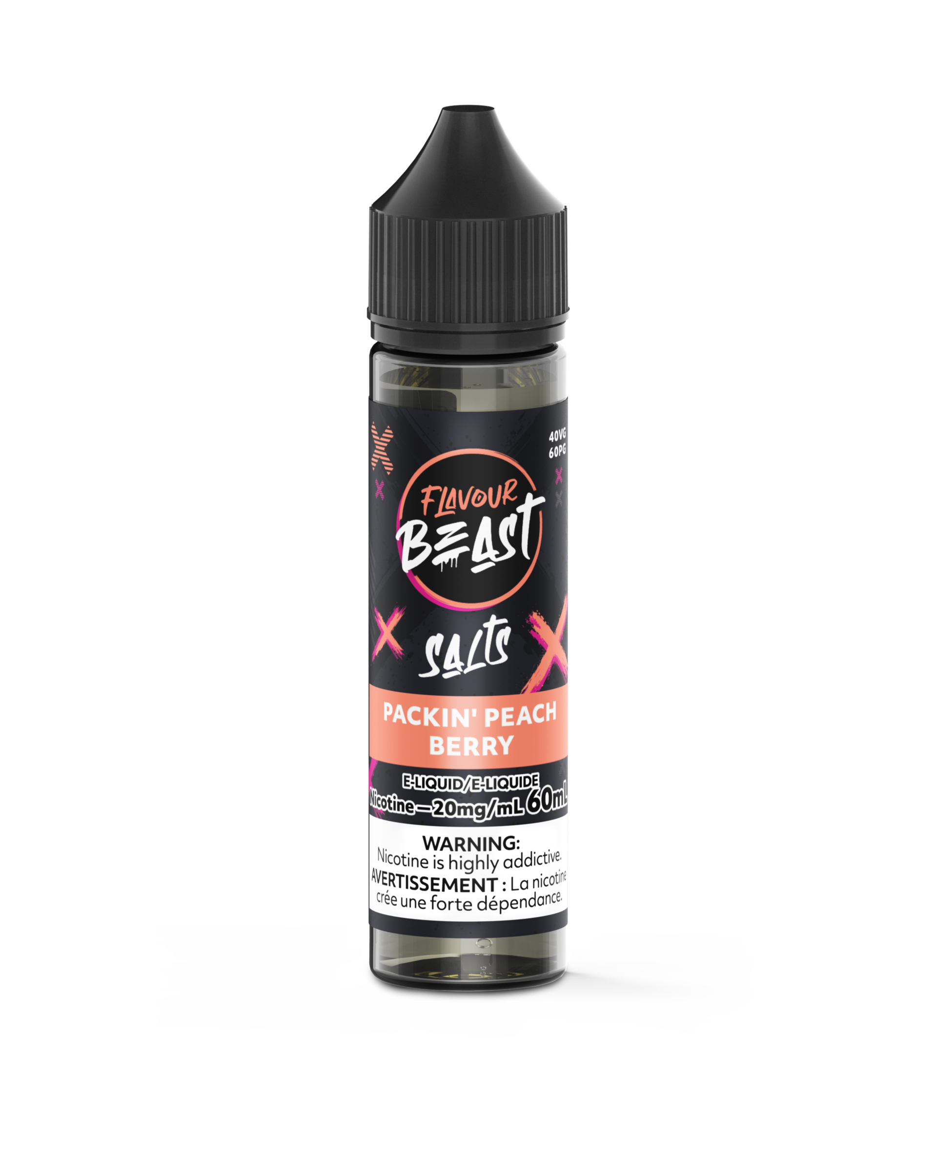 Flavour Beast Salts 60mL — Packin' Peach Berry - 20mg