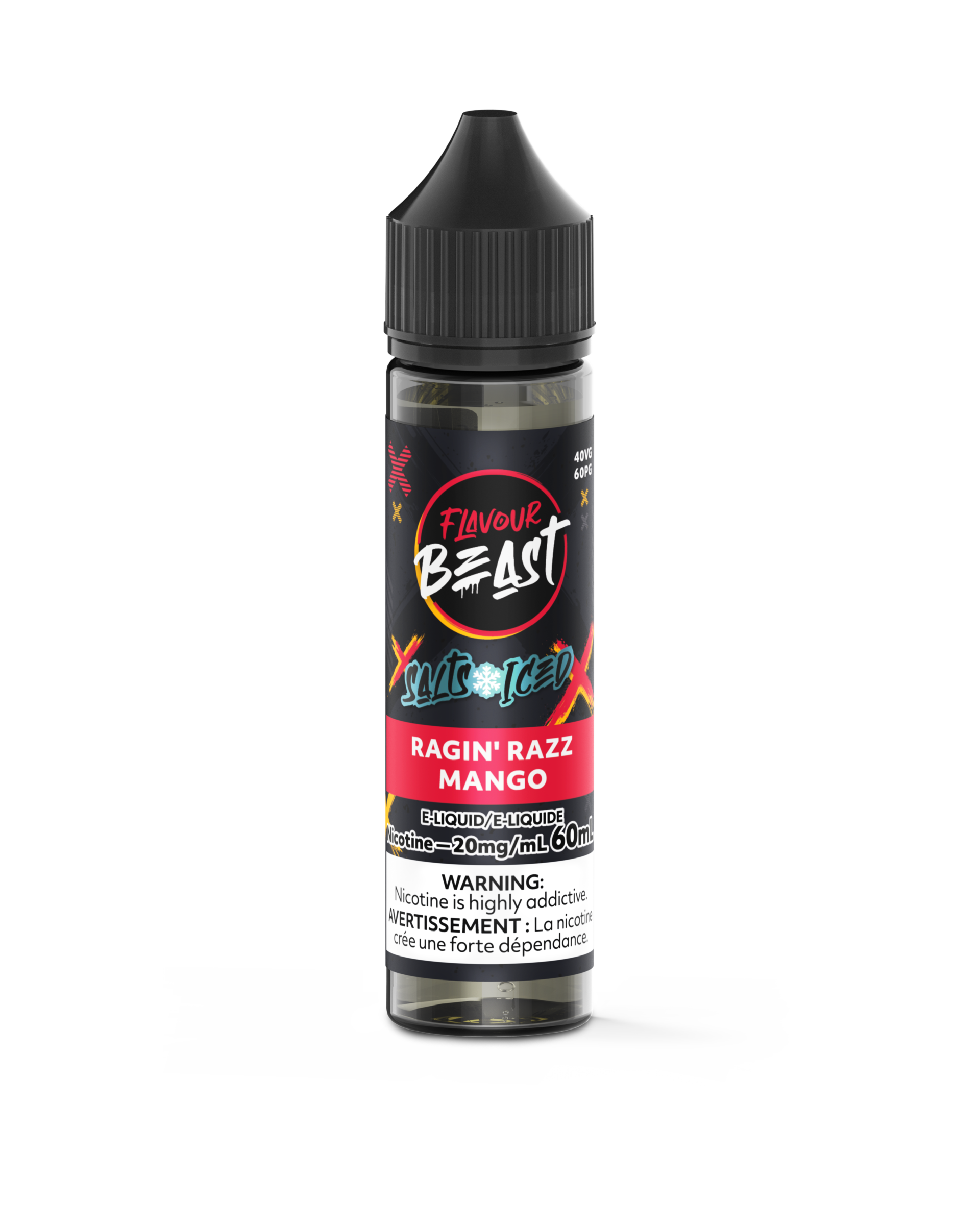 Flavour Beast Salts 60mL — Ragin' Razz Mango Iced - 20mg