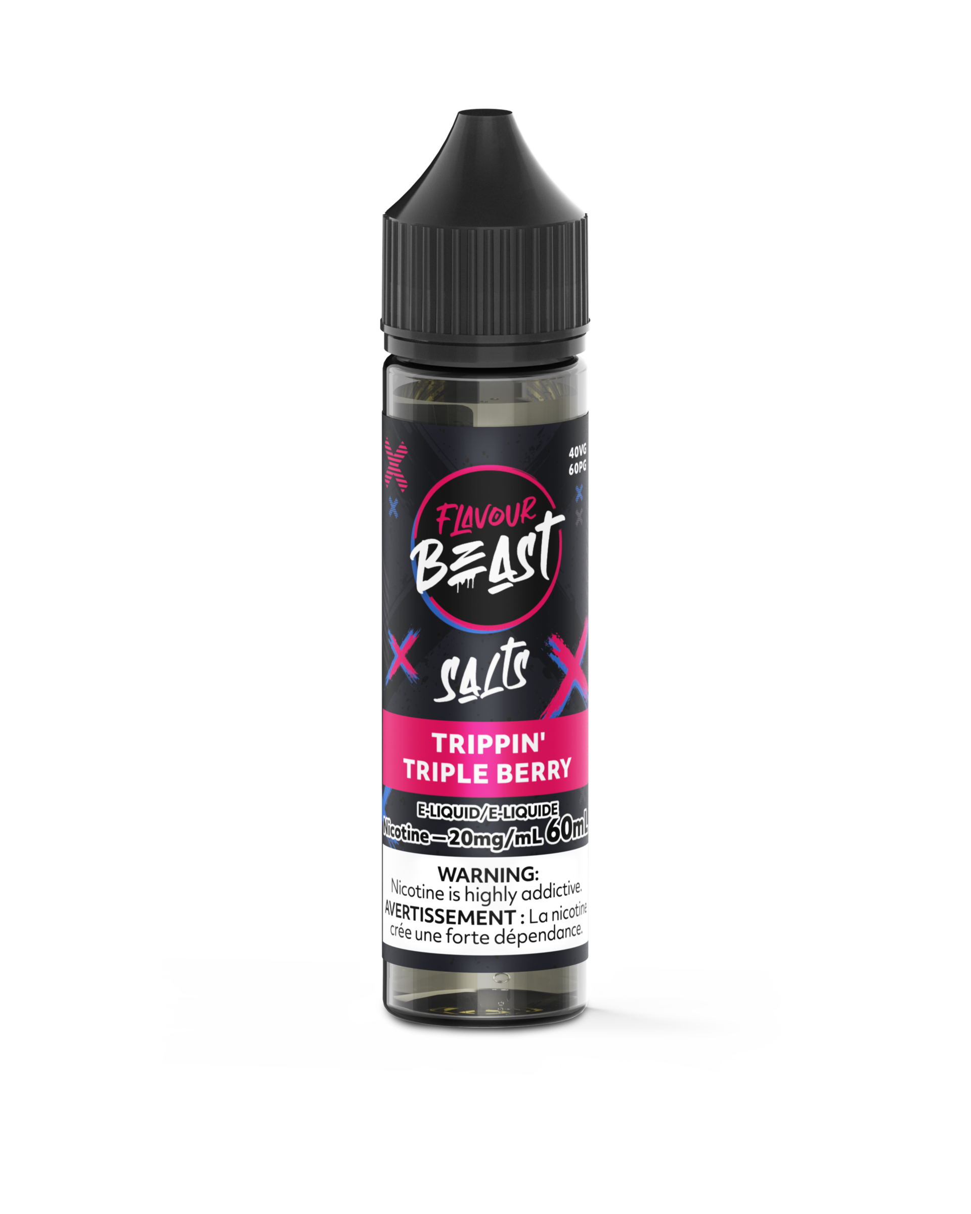 Flavour Beast Salts 60mL — Trippin' Triple Berry Iced - 20mg