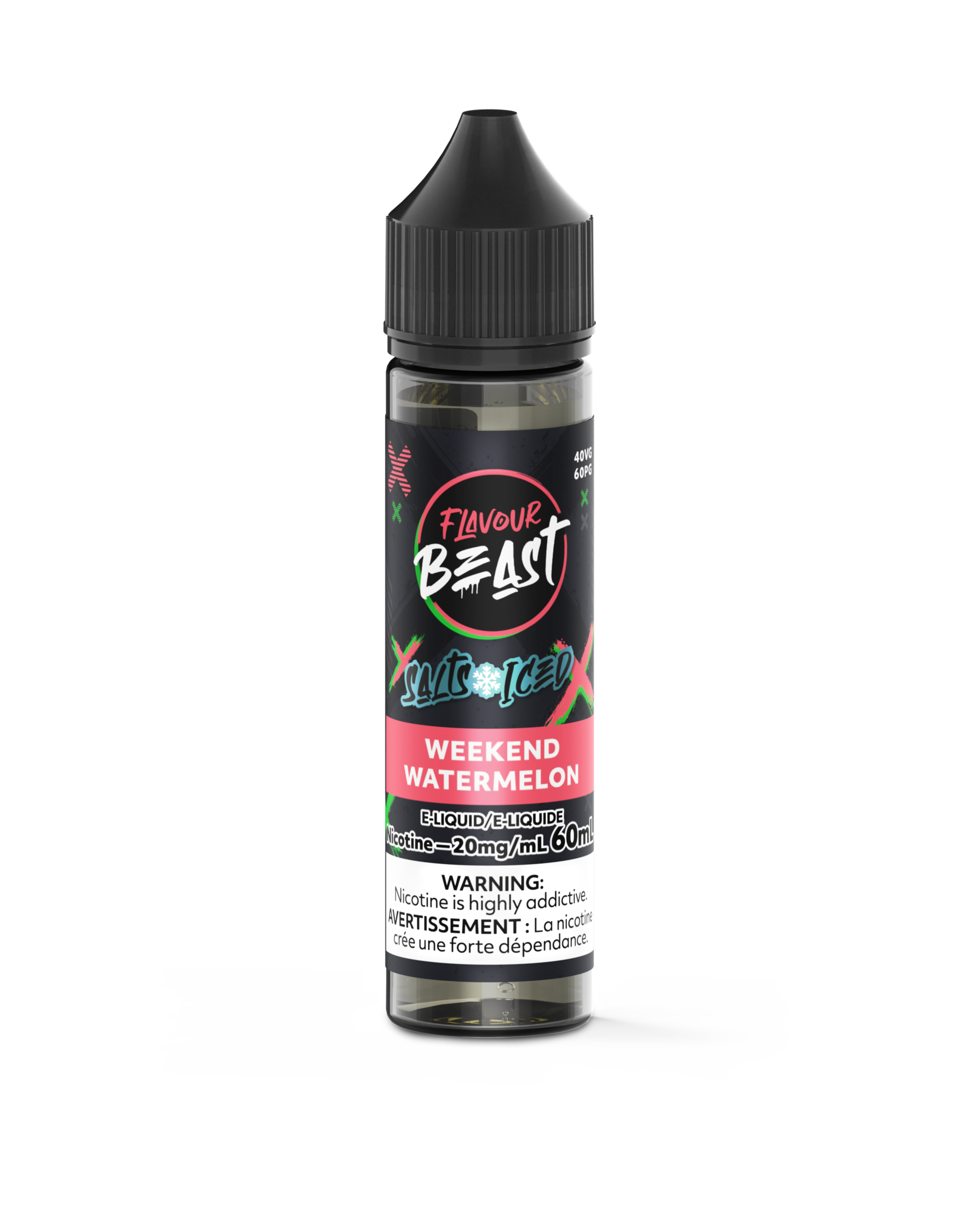 Flavour Beast Salts 60mL — Weekend Watermelon Iced - 20mg