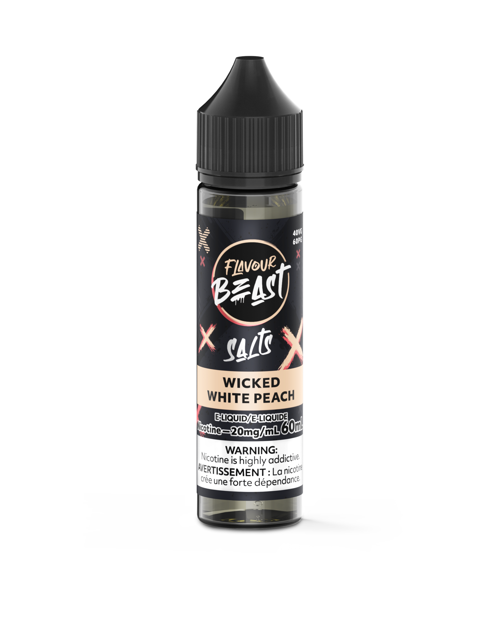 Flavour Beast Salts 60mL — Wicked White Peach - 20mg