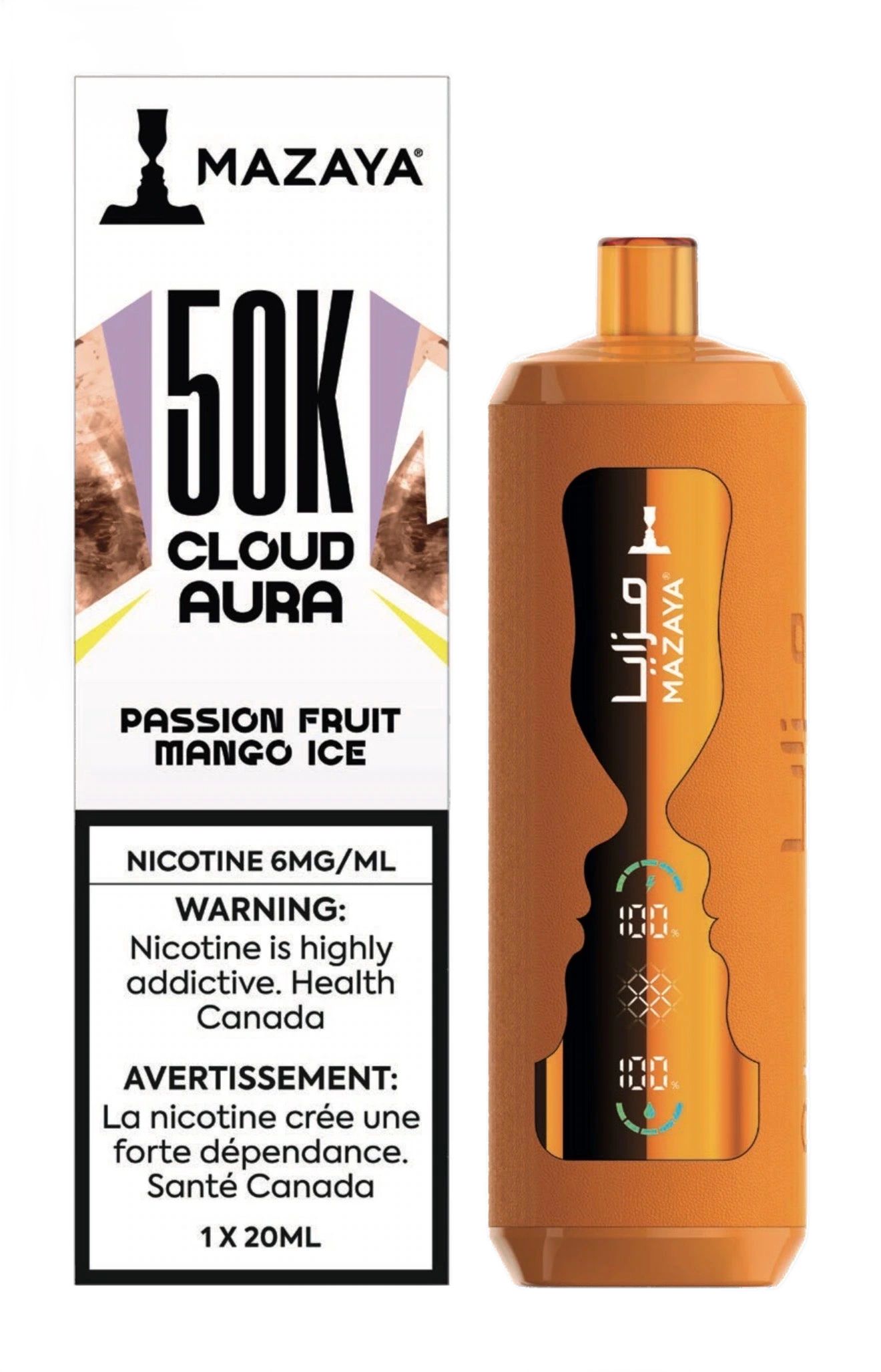 Mazaya 50K Cloud Aura — Passion Fruit Mango Ice