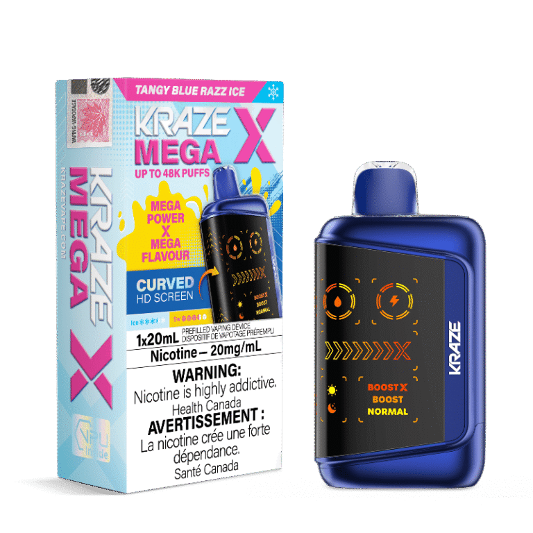 Kraze Mega X 48K — Tangy Blue Razz Ice