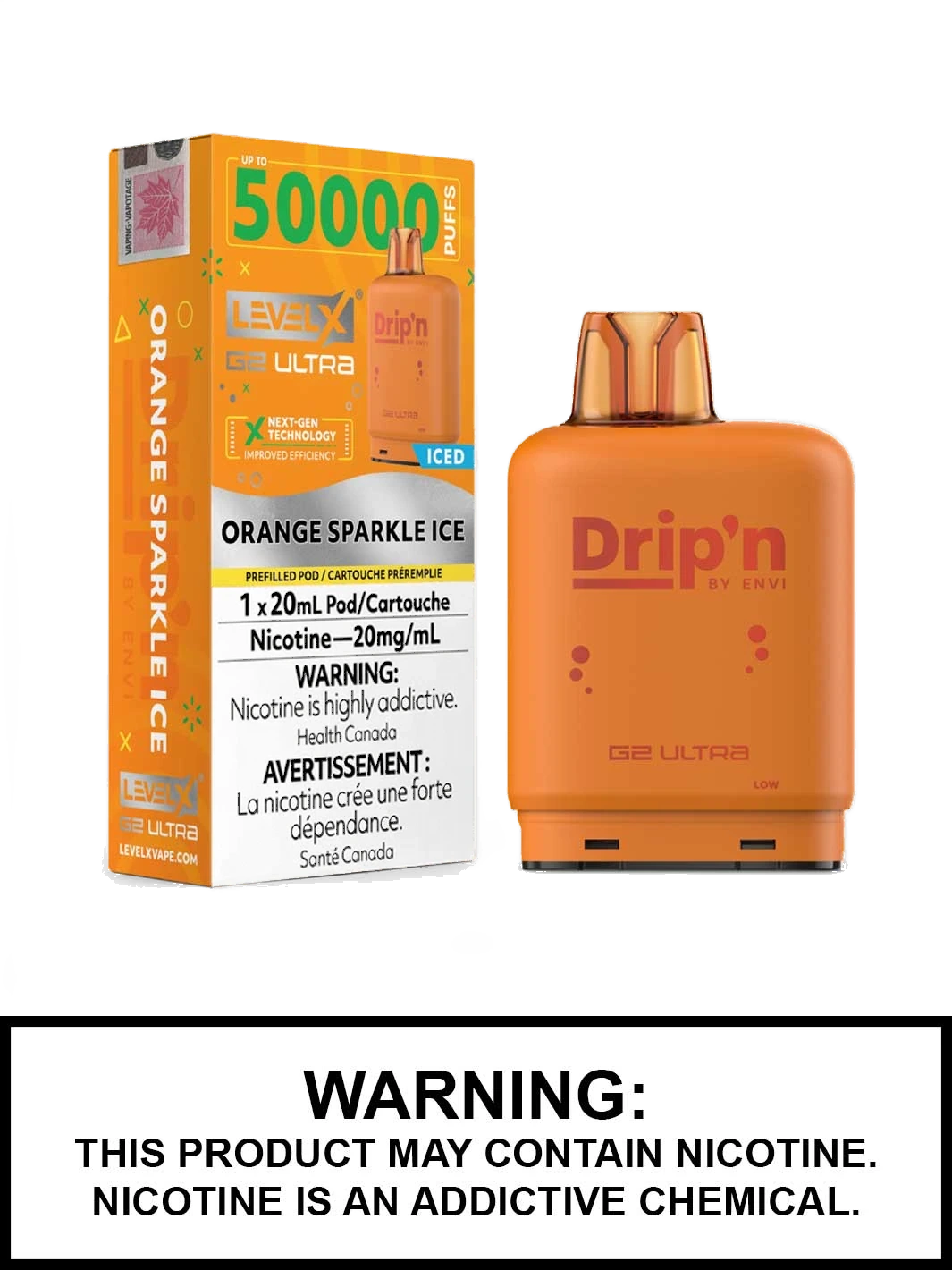 Level X G2 Ultra Drip'n Pod — Orange Sparkle Ice